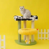 Household Cat Scratching Post Creative Cat Nest Luxury condo Climbing Tree Cat Tree Tower Jumping Platform Pet Asccessories