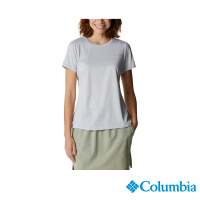 【Columbia 哥倫比亞】女款-Alpine Chill™涼感快排短袖上衣-花灰色(UAK35110HG/IS)