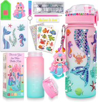 Decorate Your Own Water Bottle Kits for Girls - 5 6 7 8 Year Old Girl Birthday Gifts Mermaid Toys fo