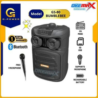 G-POWER Speaker Bluetooth Portable Karaoke Rechargeable Baterai Cas 8 inci GS-80 OPTIMUS / BUMBLEBEE