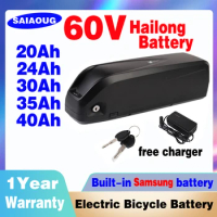 Electric Bicycle Battery 60v 40ah Hailong Original 18650 Battery Pack 52V 20Ah 48V High Power Electric Scooter Lithium Battery