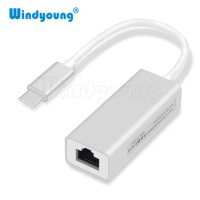 Type C to RJ45 Lan Adapter USB C to Ethernet Adapter 10/100Mbps USB Type-C Network Card USB C to Ethernet for MacBook Chromebook