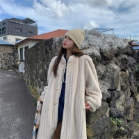 Fur Coat for Women 2024 Nretro Style Fur Integrated Environmental Protection Imitation mink Fur Coat Long Luxurious Feeling W888
