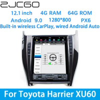 ZJCGO Car Multimedia Player Stereo GPS DVD Radio Navigation Android Screen System for Toyota Harrier XU60 2013~2020