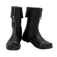 Final Fantasy VII Cloud Strife Cosplay Boots Double Zipper Shoes Custom Made for Men