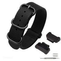 Tali Jam Tangan untuk Casio, Bahan Nilon NATO, Gelang Tangan dengan Gancu Keluli Tahan Karat, Serasi