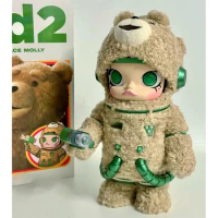 New Molly MEGA COLLECTION 400% SPACE MOLLY Cute Bear Hat Plsuh Anime Figure Art Toy Decoration. Gift
