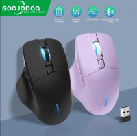 GOOJODOQ 2.4Ghz Tetikus Tanpa Wayar | Wireless Mouse Battery Display USB Wireless Bluetooth Mouse fo