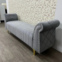 CMK bangku, kaki besi emas, sofa, tahan lama, kermis,velvet,furniture 5f