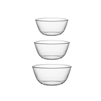 【CCKO】耐熱玻璃金剛碗 調理碗 2100+2700+4500mL 三入組(攪拌盆/打蛋盆/玻璃沙拉碗/多功能料理碗/烘焙碗)
