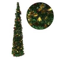 Pohon Natal Pop Up Tinsel 150cm - Pohon Natal Slinger Bell Merah Gold