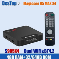 10pcs Magicsee N5 Max X4 Amlogic S905X4 Android 11 TV BOX 4GB 32GB/64GB Rom 2.4+5G Dual Wifi BT 4.2 8K Media Player