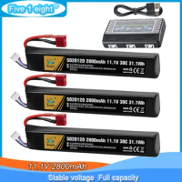 11.1V 30C 2800mAh lipo battery T Plug + USB T Plug to Mini Tamiya Cable for Airsoft gun Model splatrball gel blaster accessories