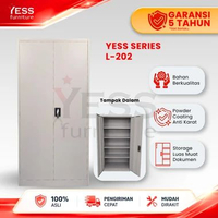 Yess - Lemari Arsip 2 Pintu Swing - Lemari Arsip Besi - Lemari Arsip Matte Grey - Cabinet Besi TIPE 