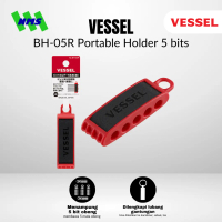 Gagang Mata Obeng VESSEL Universal Quick Change Bit Holder untuk 5 Pcs 1/4 Hex bits (Red) 482444