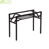 折疊架簡易桌腳架子對折桌子腿鐵藝支架桌子腿課桌辦公桌架彈簧