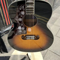 customize acoustic electric guitar jumbo body 43 inches J200 style left handed upgrade acoustic guitar
