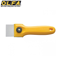 日本OLFA不鏽鋼刮刀T-45(170mm*45mm薄刀片可換可水洗)可彎曲使用適縫隙 刮除殘膠油漆