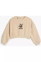 KOTON Tom And Jerry Licensed Crew Neck Long Sleeve Raster Sweat