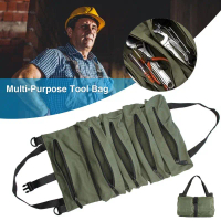 Foldable tool bag, roll bag, handbag, portable multifunctional hardware tool storage bag Beg roll be