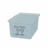 小禮堂 史努比 日製 方形塑膠拿蓋收納箱 玩具箱 衣物箱 4L (S 淺藍 貓咪)