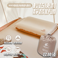 3D旅行露營靜音自動充氣枕/旅行枕(流沙金)