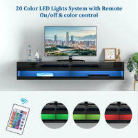 71in Floating TV Stand for 75/80 inch TV, Modern LED TV Cabinet, Floating TV Stand Wall Mounted, APP RGB Light,TV Console