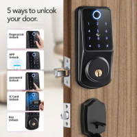 Deadbolt Lock Intelligent Biometric Fingerprint Electronic Digital WiFi TTlock Tuya Smart Door Lock