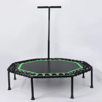 48" Rebounder Mini Trampoline with Adjustable Handle Exercise Trampoline Cardio Workout for Kids Adults Outdoor Home Fitness