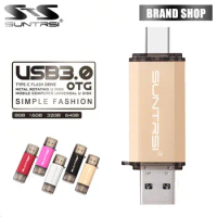 SunTrsi usb flash drive type c 64GB memory 3.0 128GB drive 32GB pendrive usb type C key 16GB флешка waterproof usb stick 3.0