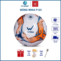 Quả Bóng Đá Wika F123 Mầu Cam Chính Hãng, Size Số 4, Số 5 Cấu Tạo Từ Da PU (Tặng Kim + Túi Lưới)