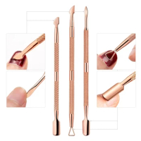 Nail Cuticle Pusher Stainless Steel Nail Art Files Gel Polish Remove Manicure Care Groove Clean Tools