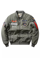 Trendyshop 空軍夾棉刺繡Logo風褸外套