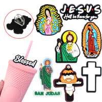 1PCS Religion Jesus Bible Straw Topper Jesus charm for tumbler drink cover straw cover straw accessories straw bulks Party Gifts
