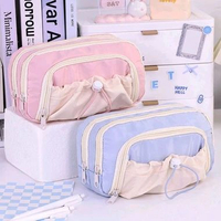 Kotak pensil Kapasitas Besar Tempat Alat Tulis Polos Terbaru Aesthetic Korea Style Black