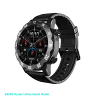 KAVVO Oyster Urban Luminous Smart Watch Mechanical Rotating Bezel 1.32inch 20+ Sports Modes Bluetooth Phone Call watch CoolBlack