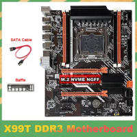 1 Set X99T Desktop Motherboard +SATA Cable+Baffle LGA2011 V3 M.2 NVME NGFF Support E5 2666 E5 2673 E5 2678 V3 CPU
