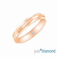 【Just Diamond】18K玫瑰金鑽石戒指 真愛約定 對戒(寬-男戒)