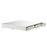 【NEX】純白色抽屜床底/床架 單人加大3.5*6.2尺 大三格抽屜(收納式床架/床底)