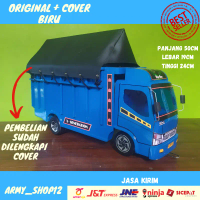 Miniatur Truk Oleng Kayu Asli Jumbo Murah Mainan Anak Dorong Terpal A2