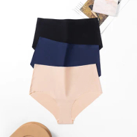 BZEL High Waisted Underwear for Women's Seamless Lingerie Female Comfortable Thongs Intimate Bikini Briefs Ladies Solid Briefs