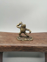 古玩銅器收藏仿古做舊純銅青蛙桌面擺件裝飾品黃銅鑰匙扣青蛙掛件