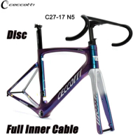 Chameleon Color Carbon Road Bike Frame, Disc Brake, Full Hidden Cable, Bicycle Frameset