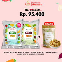 APELICIOUS [GRATIS KERIPIK BAWANG PUTIH] MIX KERIPIK SAYUR ORI + MIX KERIPIK BUAH TROPIS
