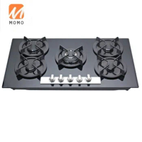 Kitchen accessories built in induction cookers 5 burner gas hob tempered glass gas stove cookware set
