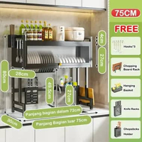 SKY - Penyimpanan Dapur Rak / Pengering Piring Rak / Rak Piring Wastafel Stainless Steel Rak / Cuci 