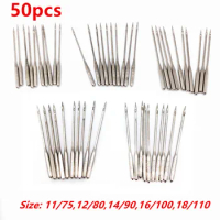 50Pcs Vintage Household Sewing Machine Needles 11/75,12/80,14/90,16/100,18/110 Universal Home Sewing Needle Sewing Accessories
