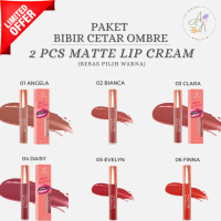 (FREE GIFT) Paket 2 PCS Lip Cream Matte, MATTE LIP CREAM MURAH untuk warna ombre Hydrating Matte Lon