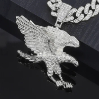 Eagle Pendant Necklace Match 4mm Rope Chain Shiny Ideal For Parties, And Daily Wear, For Women Men