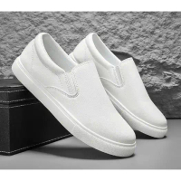 [BIG SIZE 44-50] Giày Xỏ Size Lớn Big Size Slip On White Da Nam Dép Sneaker Ngoại Cỡ 44 45 46 47 48